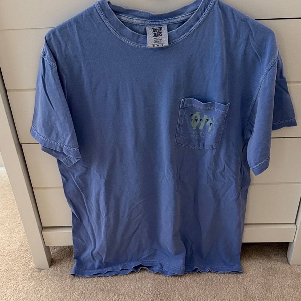 Comfort Colors Phi Mu Periwinkle Tee with Pocket